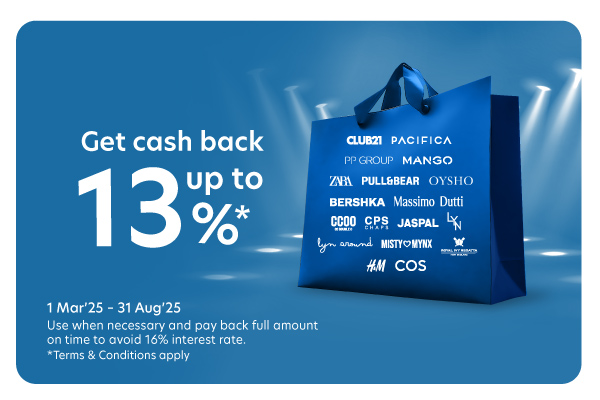 Get cash back up to 13% * with participate fashion brands