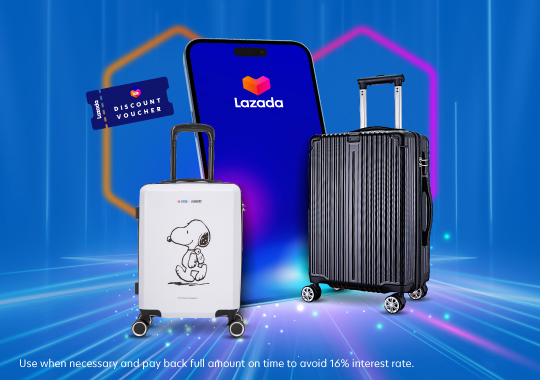 Get Exclusive Welcome Gifts Total Valued of THB 10,590* (suggested  Get Superior Silver Trolley Bag + Lazada discount code total value of THB 10,590*)