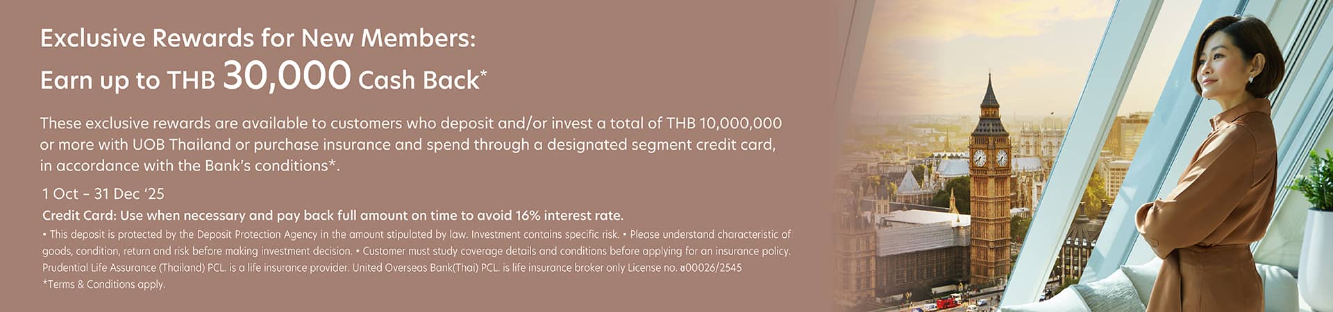 Exclusive for New Sign up Earn Cash Back up to THB 30,000*