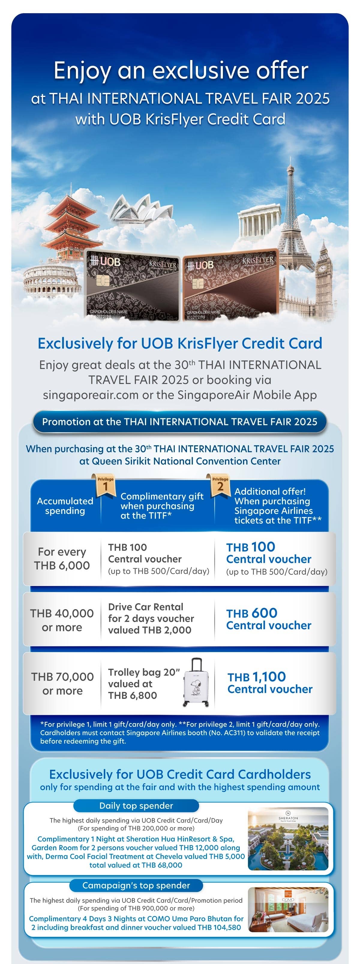 Enjoy an exclusive offer at Thai International Travel Fair 2025 with UOB KrisFlyer Credit Card