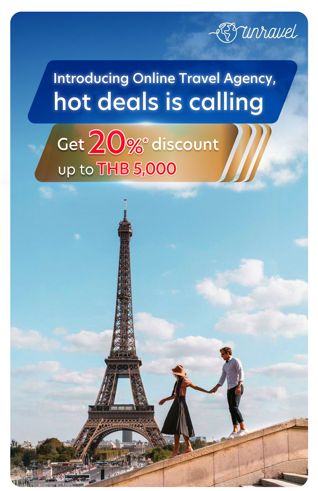 Get an instant 20% discount when booking participating hotels via Unravel